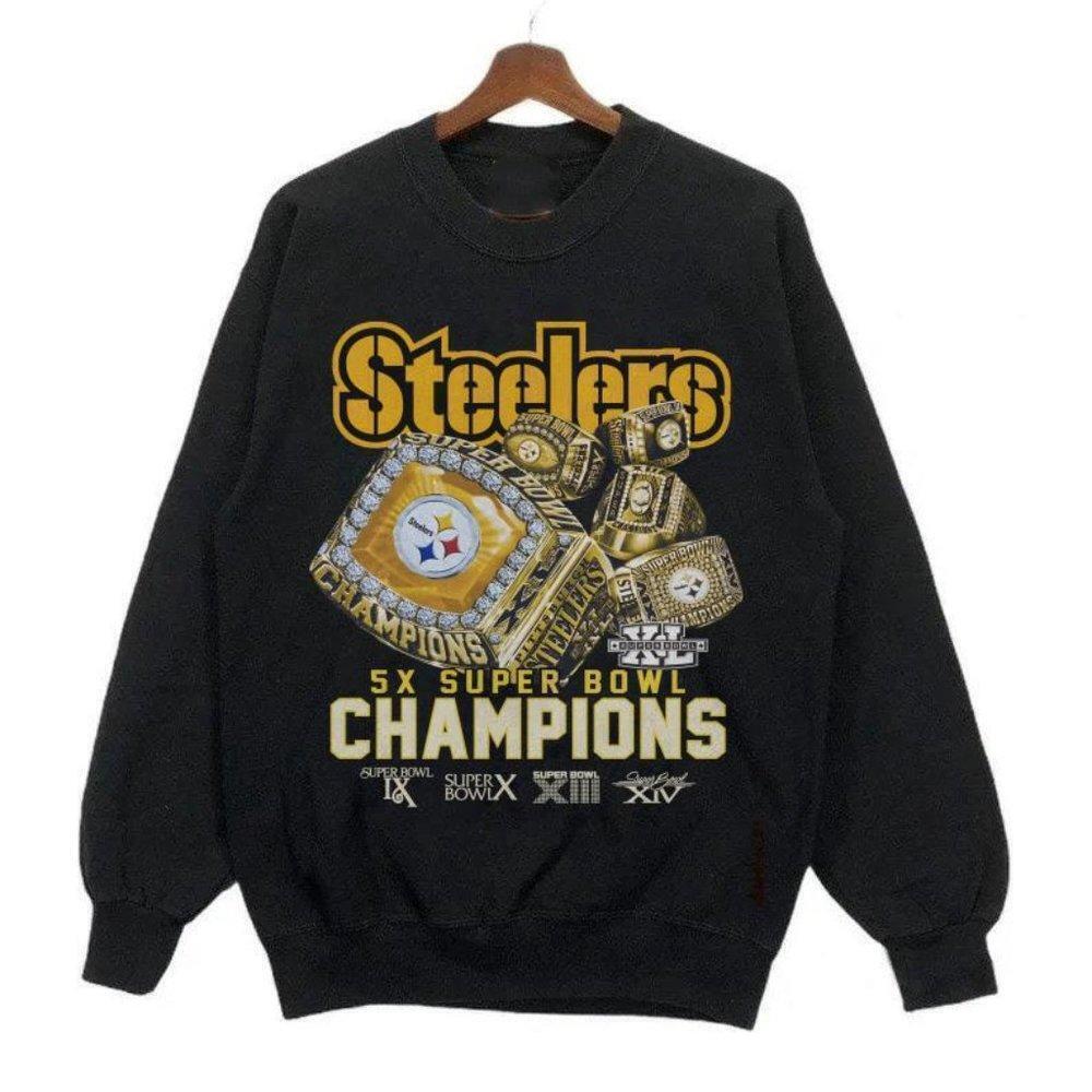 Pittsburgh Steelers 5X Super Bowl Champions Football Crewneck Sweatshirt